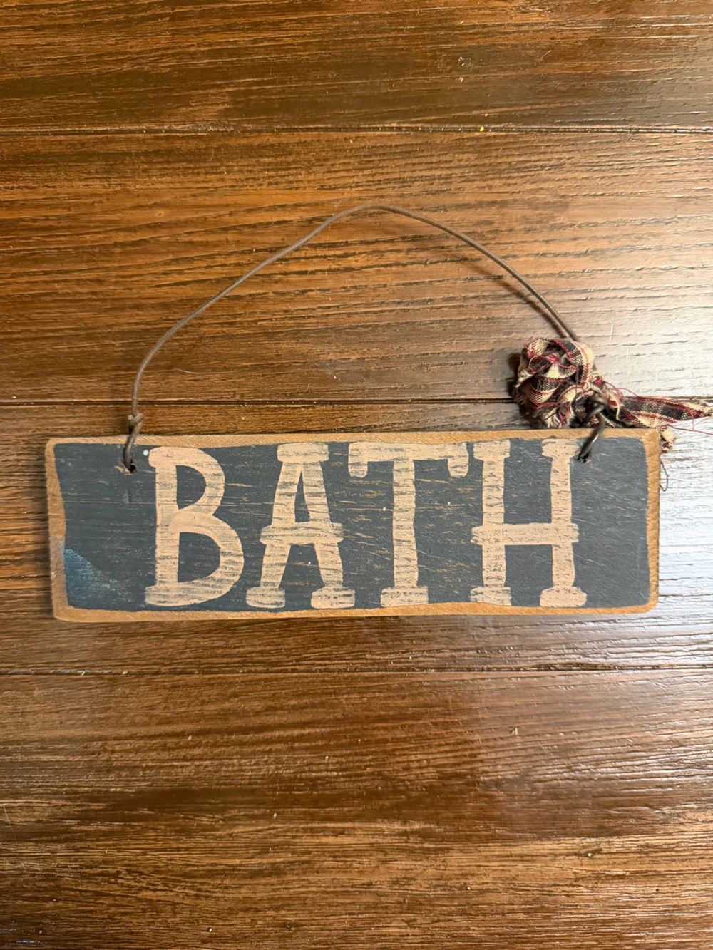 Rustic Black "BATH" Hanging Sign - Picture 1 of 2